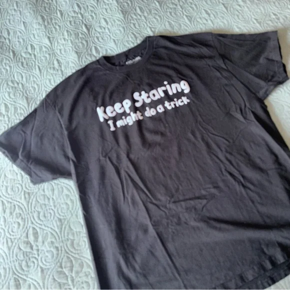 Keep Staring I Might Do A Trick Graphic Tee - Black - Picture 3 of 5